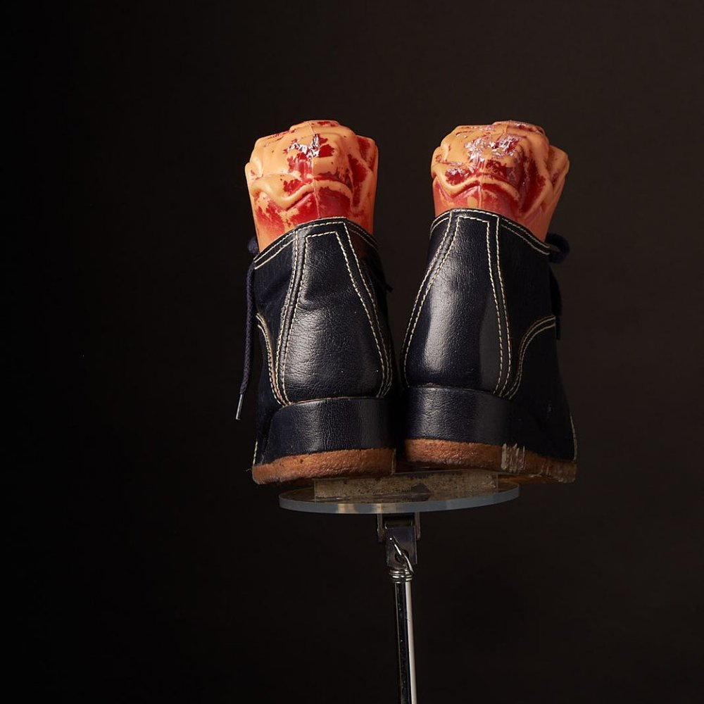 1970s Blue Leather Ankle Boots Shoes